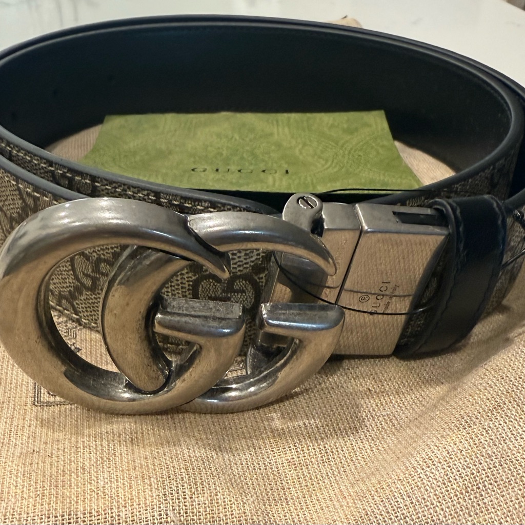 Gucci Black And Silver Men's Belt (New) Never Worn 100% Authentic.